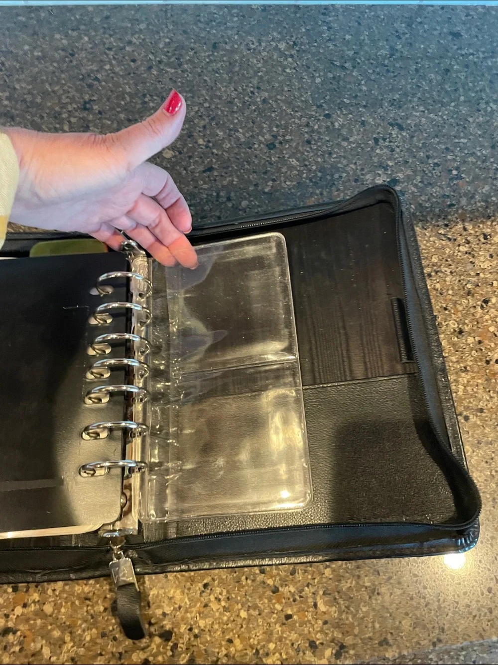 Vintage Franklin Quest 7 Ring Black Leather Planner